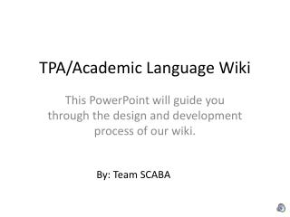 TPA/Academic Language Wiki
