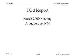 TGd Report