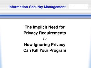 Information Security Management