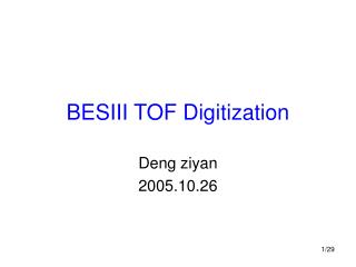BESIII TOF Digitization