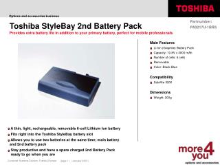 Toshiba StyleBay 2nd Battery Pack