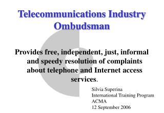 Telecommunications Industry Ombudsman