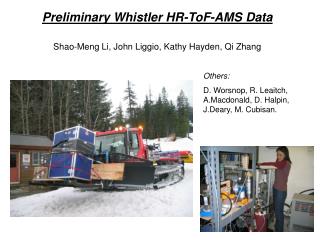 Preliminary Whistler HR-ToF-AMS Data Shao-Meng Li, John Liggio, Kathy Hayden, Qi Zhang