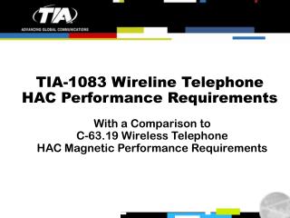 TIA-1083 Wireline Telephone HAC Performance Requirements