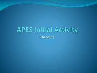 APES Initial Activity