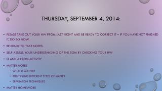 Thursday, September 4, 2014:
