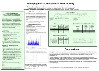 Managing Risk at International Ports of Entry