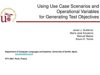 Using Use Case Scenarios and Operational Variables for Generating Test Objectives