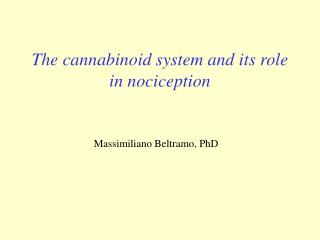 The cannabinoid system and its role in nociception