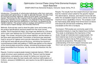 optimization cervical plates using finite elemental analysis