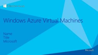 Windows Azure Virtual Machines