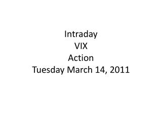 Intraday VIX Action Tuesday March 14, 2011