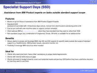 Specialist Support Days (SSD)
