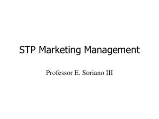 STP Marketing Management