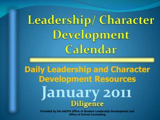 Daily Leadership and Character Development Resources