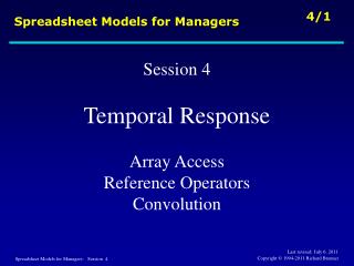 Spreadsheet Models for Managers