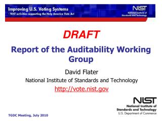 Report of the Auditability Working Group