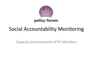 Social Accountability Monitoring