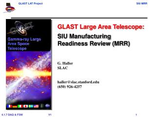 SIU Manufacturing Readiness Review (MRR)