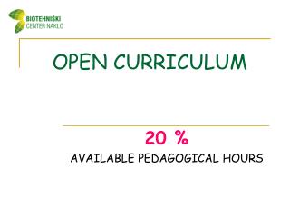 OPEN CURRICULUM