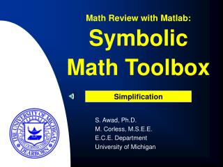 Symbolic Math Toolbox