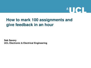 How to mark 100 assignments and give feedback in an hour