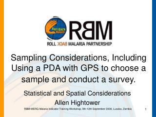 Sampling Considerations, Including Using a PDA with GPS to choose a sample and conduct a survey.