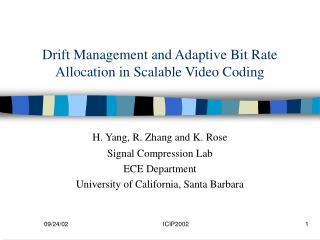 Drift Management and Adaptive Bit Rate Allocation in Scalable Video Coding