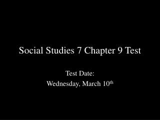 Social Studies 7 Chapter 9 Test