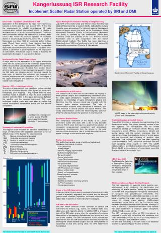 Incoherent Scatter Radar Station operated by SRI and DMI