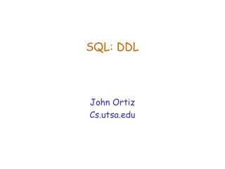 SQL: DDL