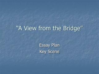 “A View from the Bridge”