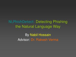 NLPhishDetect: Detecting Phishing the Natural Language Way