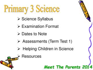 Primary 3 Science