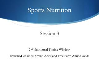 Sports Nutrition