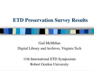 ETD Preservation Survey Results