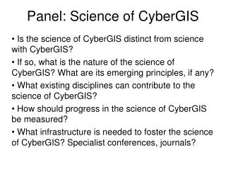 Panel: Science of CyberGIS
