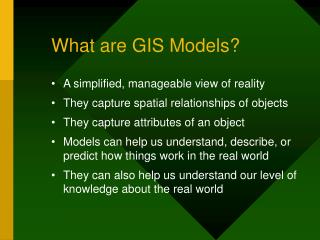 What are GIS Models?