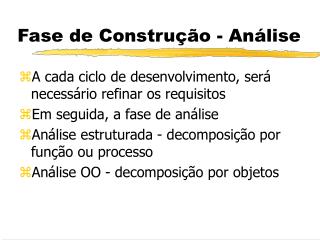 Fase de Construção - Análise