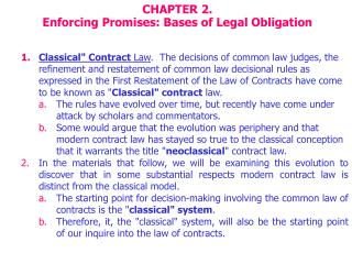 CHAPTER 2. Enforcing Promises: Bases of Legal Obligation