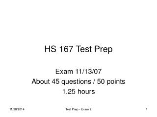 HS 167 Test Prep