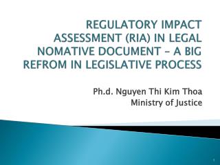 Ph.d . Nguyen Thi Kim Thoa Ministry of Justice