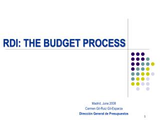 RDI: THE BUDGET PROCESS