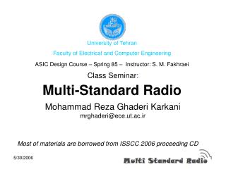 Multi-Standard Radio