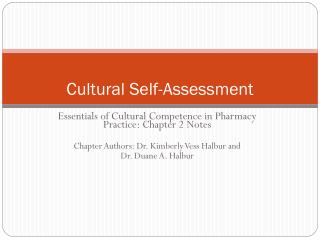 Cultural Self-Assessment