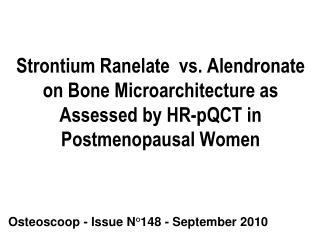Osteoscoop - Issue N°148 - September 2010