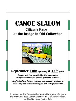 CANOE SLALOM Citizens Race at the bridge in Old Cullowhee