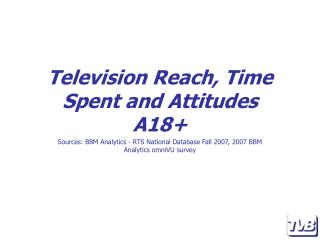 Television Reach, Time Spent and Attitudes A18+