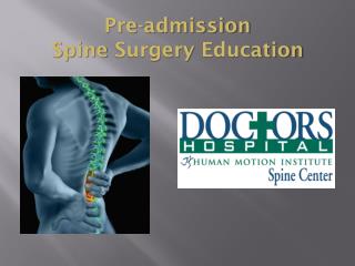 Pre-admission Spine Surgery Education
