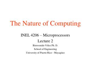 The Nature of Computing